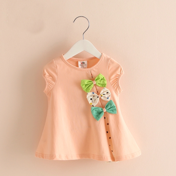 Детски разкроени тениски за момичета в осем топли цвята.