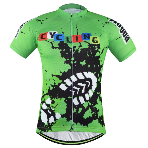 Мъжки спортен екип за колоездене в зелен цвят - един модел