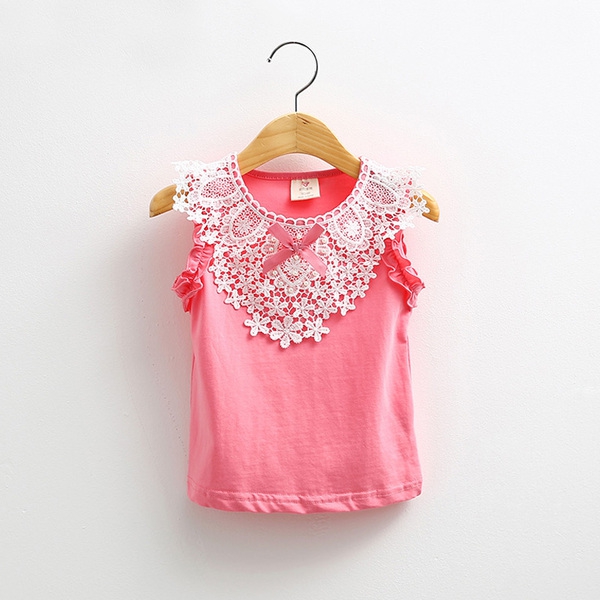 Красив детски потник за момичета с дантела и перли в бял и розов цвят