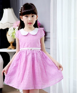 Φόρεμα για κορίτσια σε τρεις διαφορετικές αποχρώσεις του ροζ και μοβ