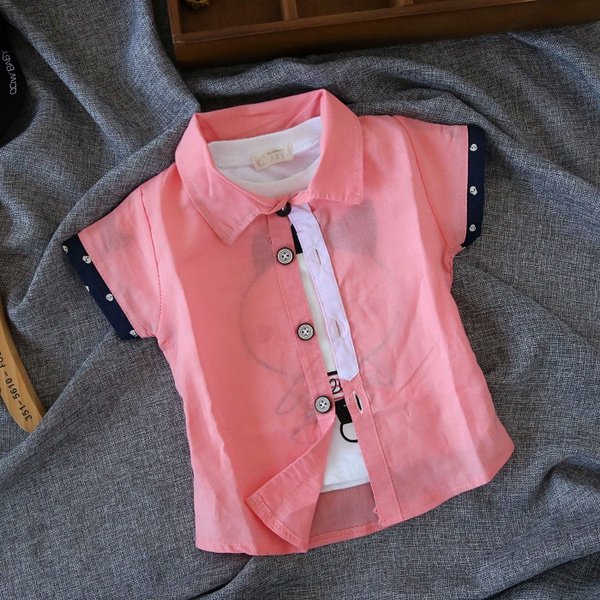 Παιδικά πουκάμισα για αγόρια - βαμβάκι, μονόχρωμο, με λωρίδες, πολύχρωμα και ζωντανά μοντέλα μικρού μήκους