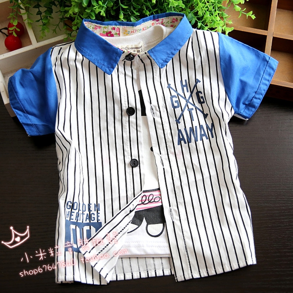 Παιδικά πουκάμισα για αγόρια - βαμβάκι, μονόχρωμο, με λωρίδες, πολύχρωμα και ζωντανά μοντέλα μικρού μήκους