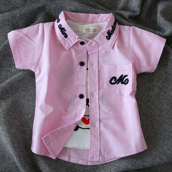 Παιδικά πουκάμισα για αγόρια - βαμβάκι, μονόχρωμο, με λωρίδες, πολύχρωμα και ζωντανά μοντέλα μικρού μήκους