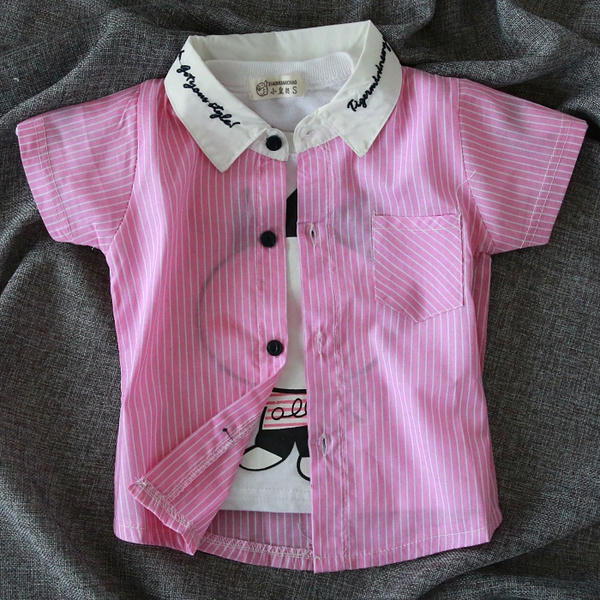 Παιδικά πουκάμισα για αγόρια - βαμβάκι, μονόχρωμο, με λωρίδες, πολύχρωμα και ζωντανά μοντέλα μικρού μήκους