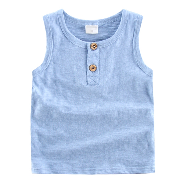 Детски памучни тениски без ръкави за момчета -8 цвята.