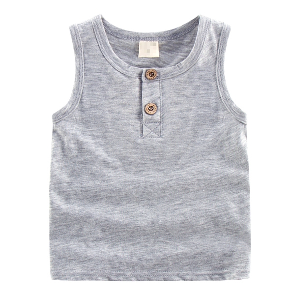 Детски памучни тениски без ръкави за момчета -8 цвята.