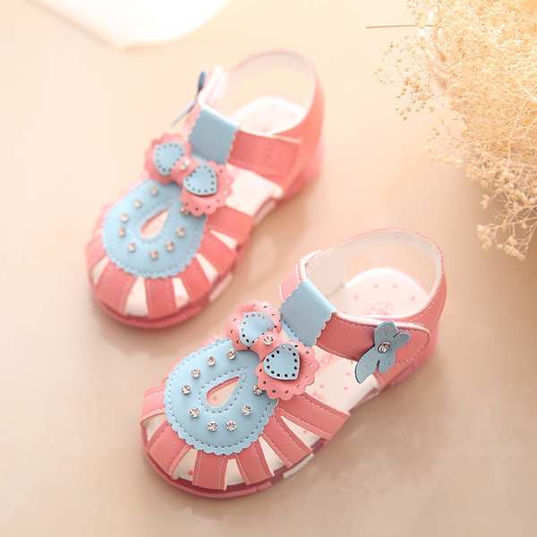 Детски сандали за момичета бяло с розово и розово със синьо