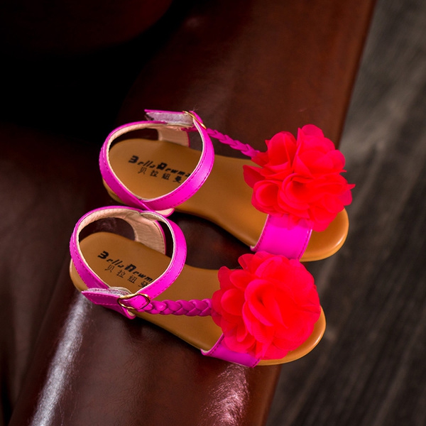 σανδάλια για παιδιά με λουλούδια δερματίνη