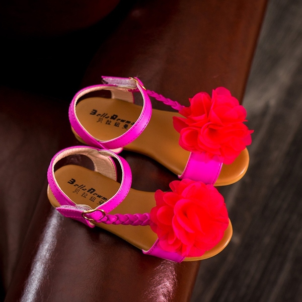 σανδάλια για παιδιά με λουλούδια δερματίνη