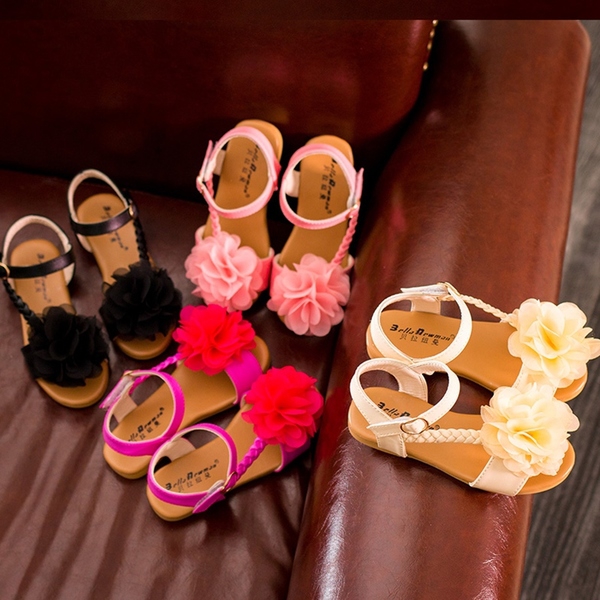 σανδάλια για παιδιά με λουλούδια δερματίνη