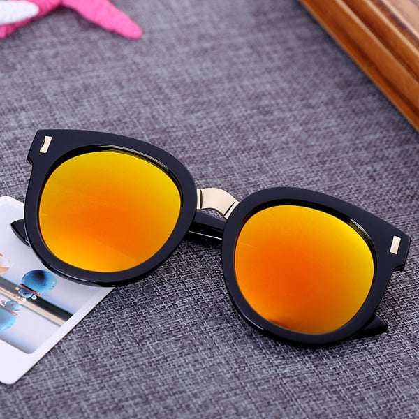 Детски слънчеви очила за момчета и момичета - тигрови рамки, оранжви и сини огледални стъкла