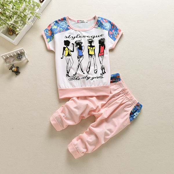 Παιδικό βαμβακερό σετ μπλουζάκι και παντελόνι