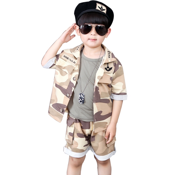 Детски камуфлажен комплект от 3 части за момчета.