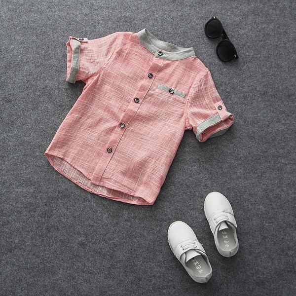 Детски костюм риза с къс ръкав и панталон
