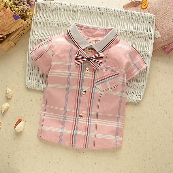 Детска стилна риза с къс ръкав