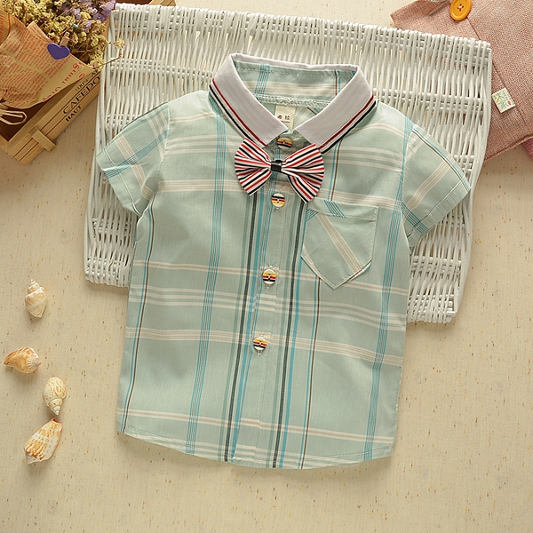Детска стилна риза с къс ръкав