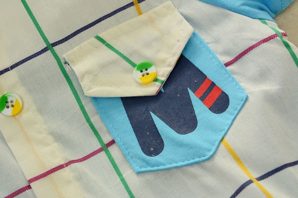 Παιδικό πουκάμισο κοντό μανίκι λευκό και μπλε χρώμα