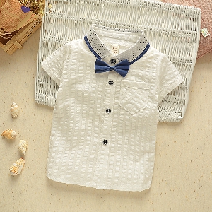 Детска памучна риза с папионка