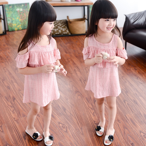 Φορέματα καλοκαίρι των παιδιών για τα κορίτσια - κόκκινο και μαύρο ρίγες