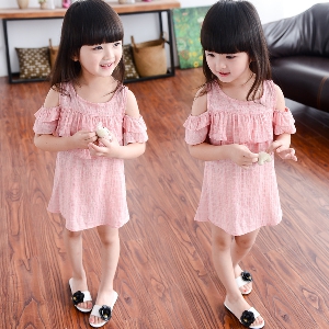 Розова детска рокля за момичета подходяща за лятото - 1 модел