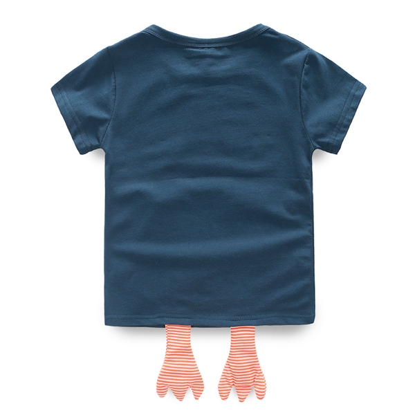 Детска тениска за момчета в син и бял цвят - бухалче