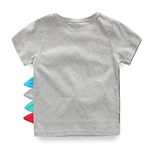 Детска тениска в сив цвят за момчета - динозавър 