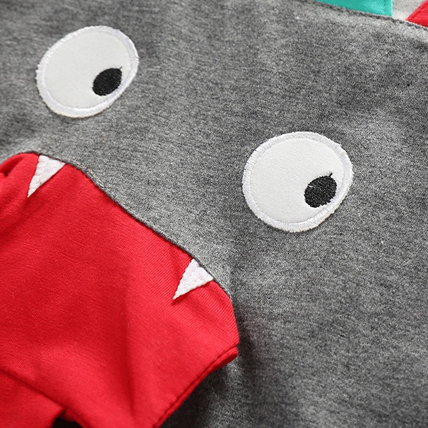 Детска тениска в сив цвят за момчета - динозавър 