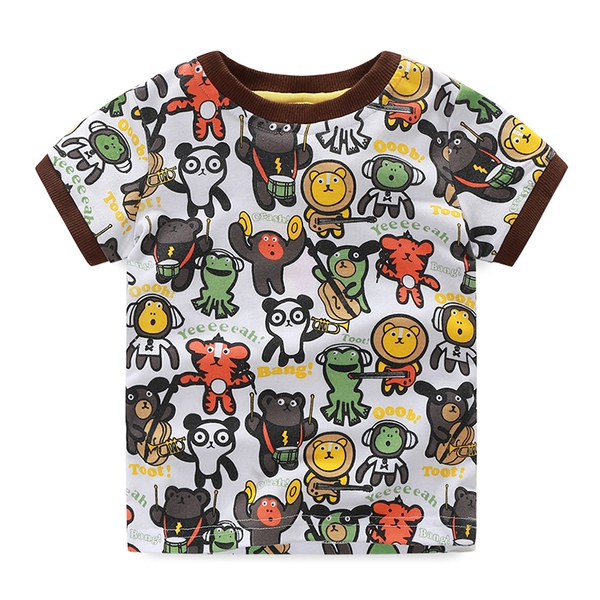Шарена детска тениска за момчета с животни - 1 модел