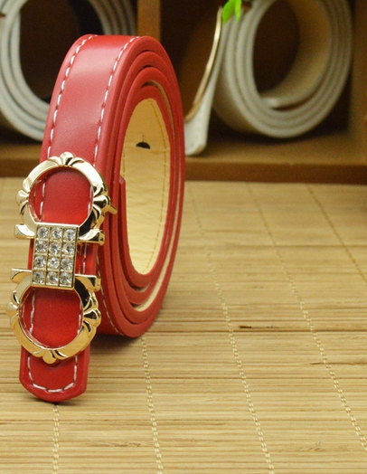 Детски колани от изкуствена кожа с декоративна катарама - червени, черни, сиви, сини