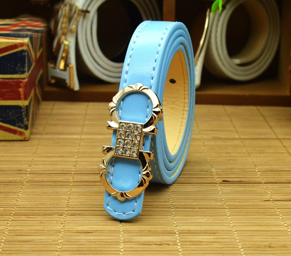 Детски колани от изкуствена кожа с декоративна катарама - червени, черни, сиви, сини