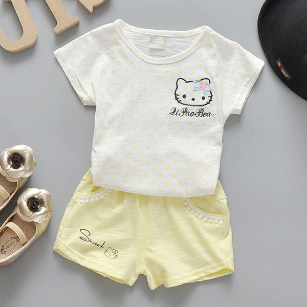 Бебешки комплект памучна тениска и къси панталони 