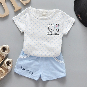 Бебешки комплект памучна тениска и къси панталони 