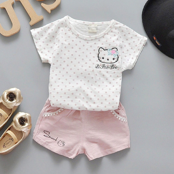 Бебешки комплект памучна тениска и къси панталони 