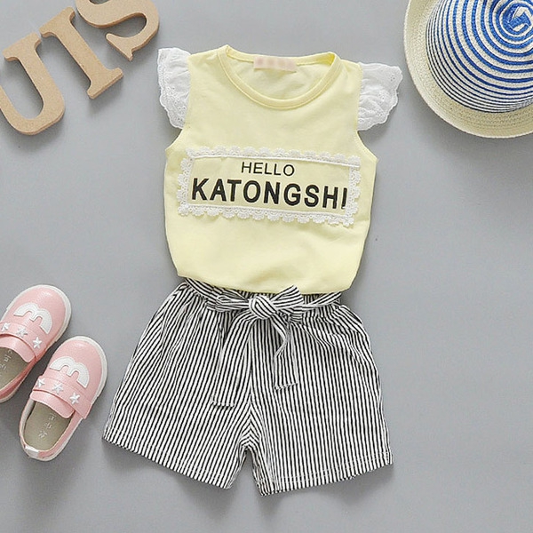 Бебешки комплект памучна тениска и къси панталони 