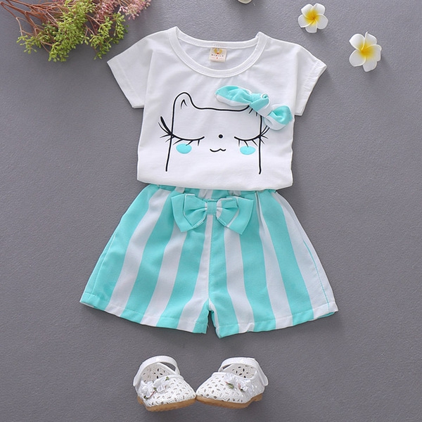 Бебешки комплект памучна тениска и къси панталони 