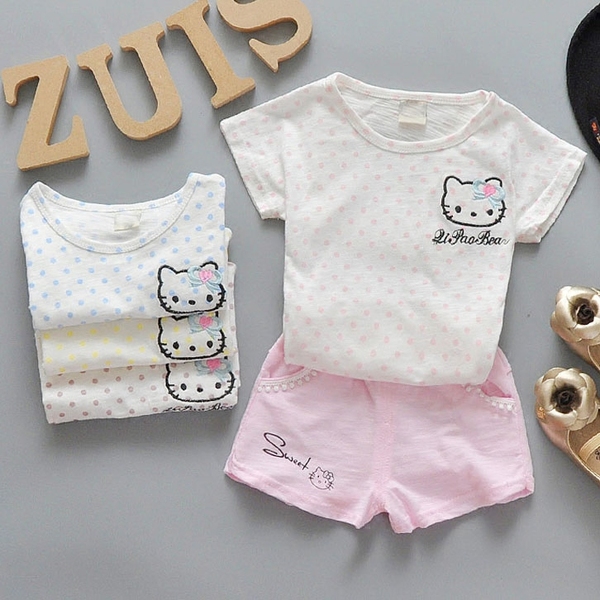 Бебешки комплект памучна тениска и къси панталони 