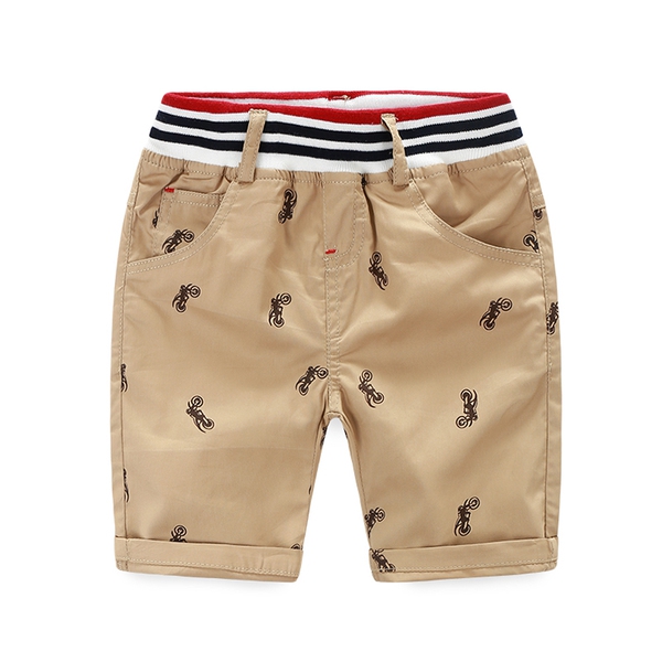 Детски къси панталони за момчета - син и бежов цвят 