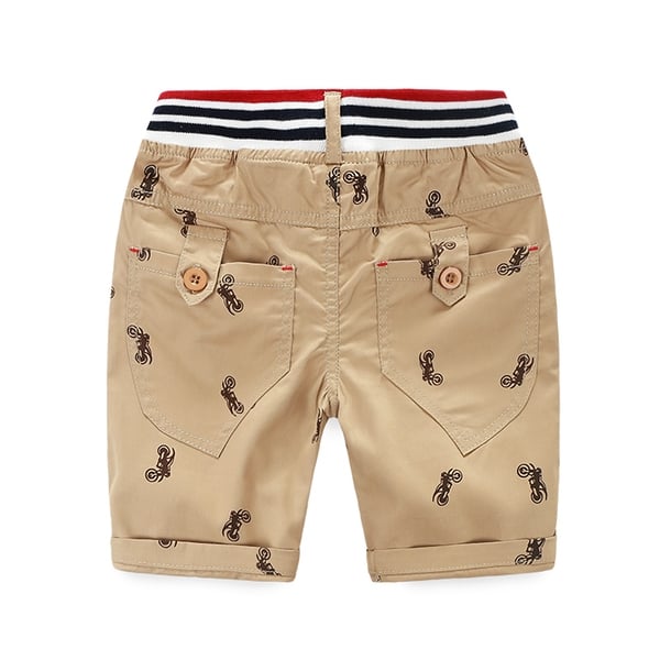 Детски къси панталони за момчета - син и бежов цвят 