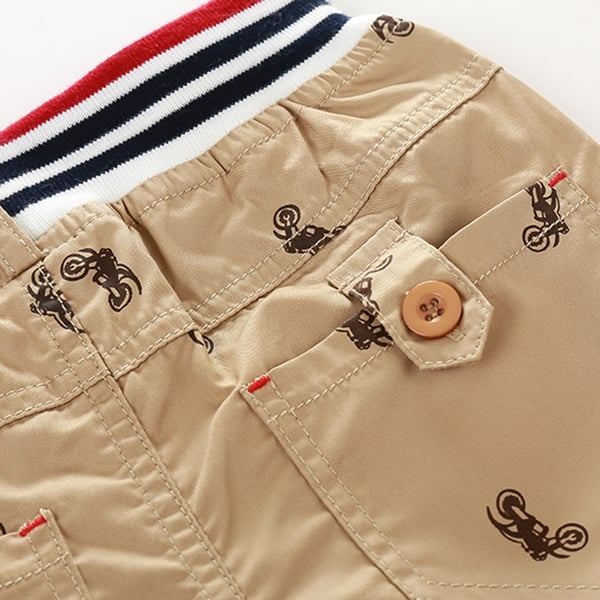 Детски къси панталони за момчета - син и бежов цвят 