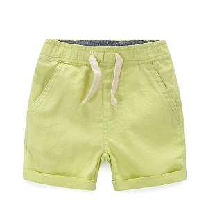 Детски къси панталони за момчета в син и зелен цвят подходящи за лятото и пролетта 