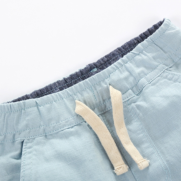Детски къси панталони за момчета в син и зелен цвят подходящи за лятото и пролетта 