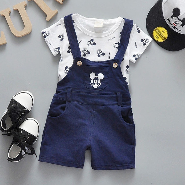 Детски гащеризон и тениска с къс ръкав за момчета и момичета