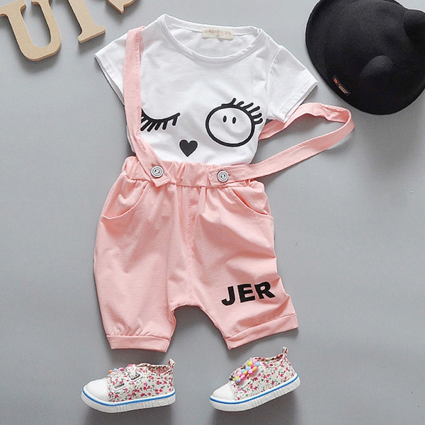 Детски гащеризон и тениска с къс ръкав за момчета и момичета