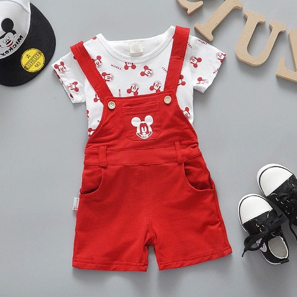 Детски гащеризон и тениска с къс ръкав за момчета и момичета