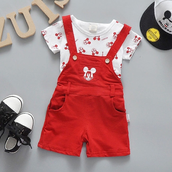 Детски гащеризон и тениска с къс ръкав за момчета и момичета