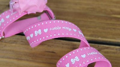 Детски еластичен кожен колан за момичета - розов, Хелоу Кити с приктепено Портмоне