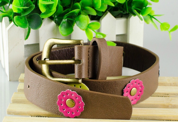 Детски класически колани от изкуствена кожа за момчета и момичета - червени, черни с цветенца