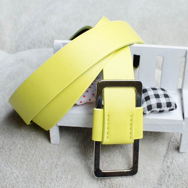 Детски колани от изкуствена кожа с ресни за момчета и момичета - жълти, лилави, червени с класически и гладки катарами