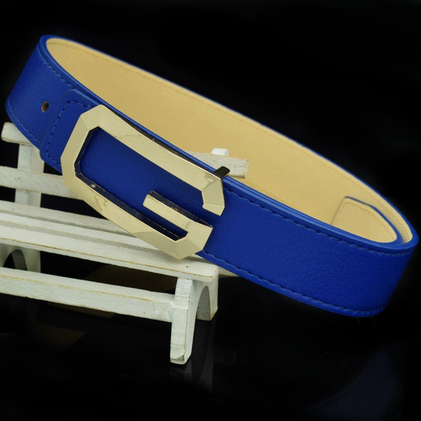 Детски колан от изкуствена кожа за момчета и момичета - червен, син, кафяв, бял и черен - G катарама