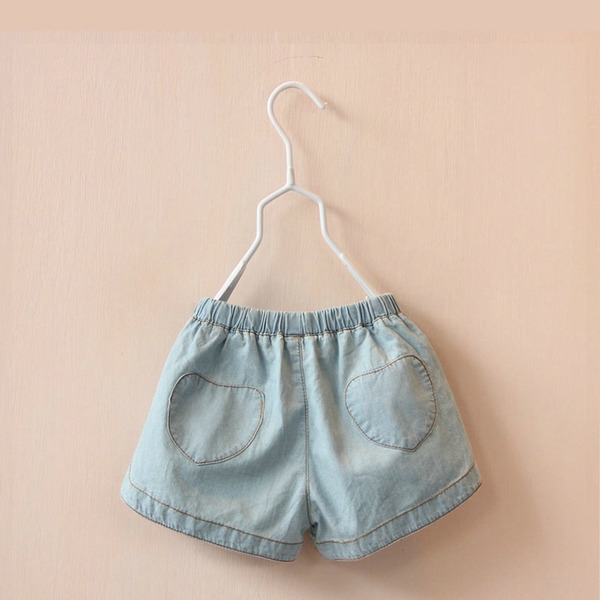 Детски къси панталони за момичета в син цвят подходящи за лятото и пролетта - 1 модел